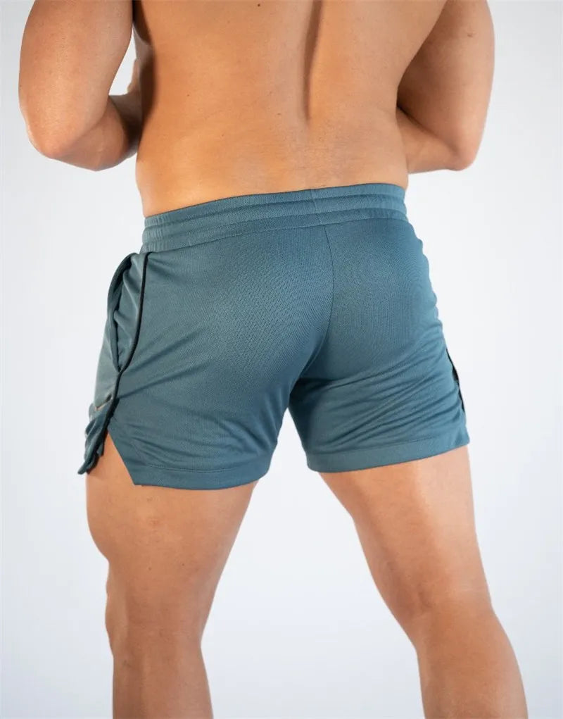 Mens Gym Training Shorts Men Sports Casual Clothing Fitness Workout Running Grid quick-drying compression Shorts Athletics