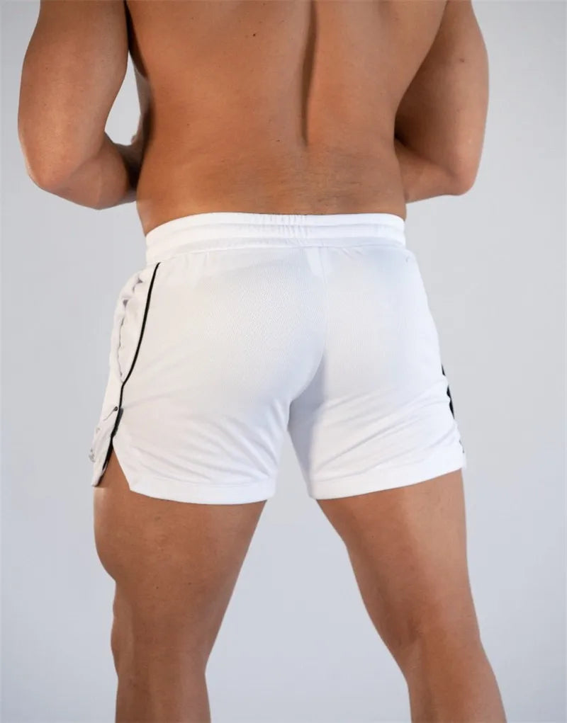 Mens Gym Training Shorts Men Sports Casual Clothing Fitness Workout Running Grid quick-drying compression Shorts Athletics