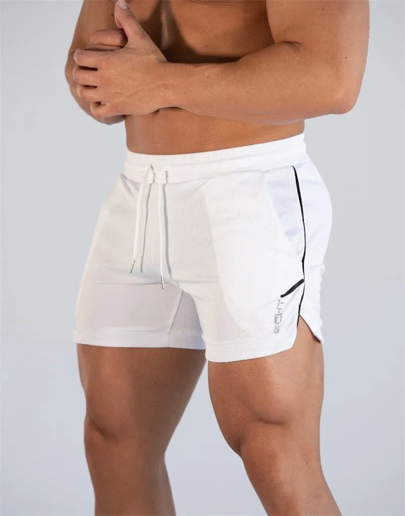 Mens Gym Training Shorts Men Sports Casual Clothing Fitness Workout Running Grid quick-drying compression Shorts Athletics