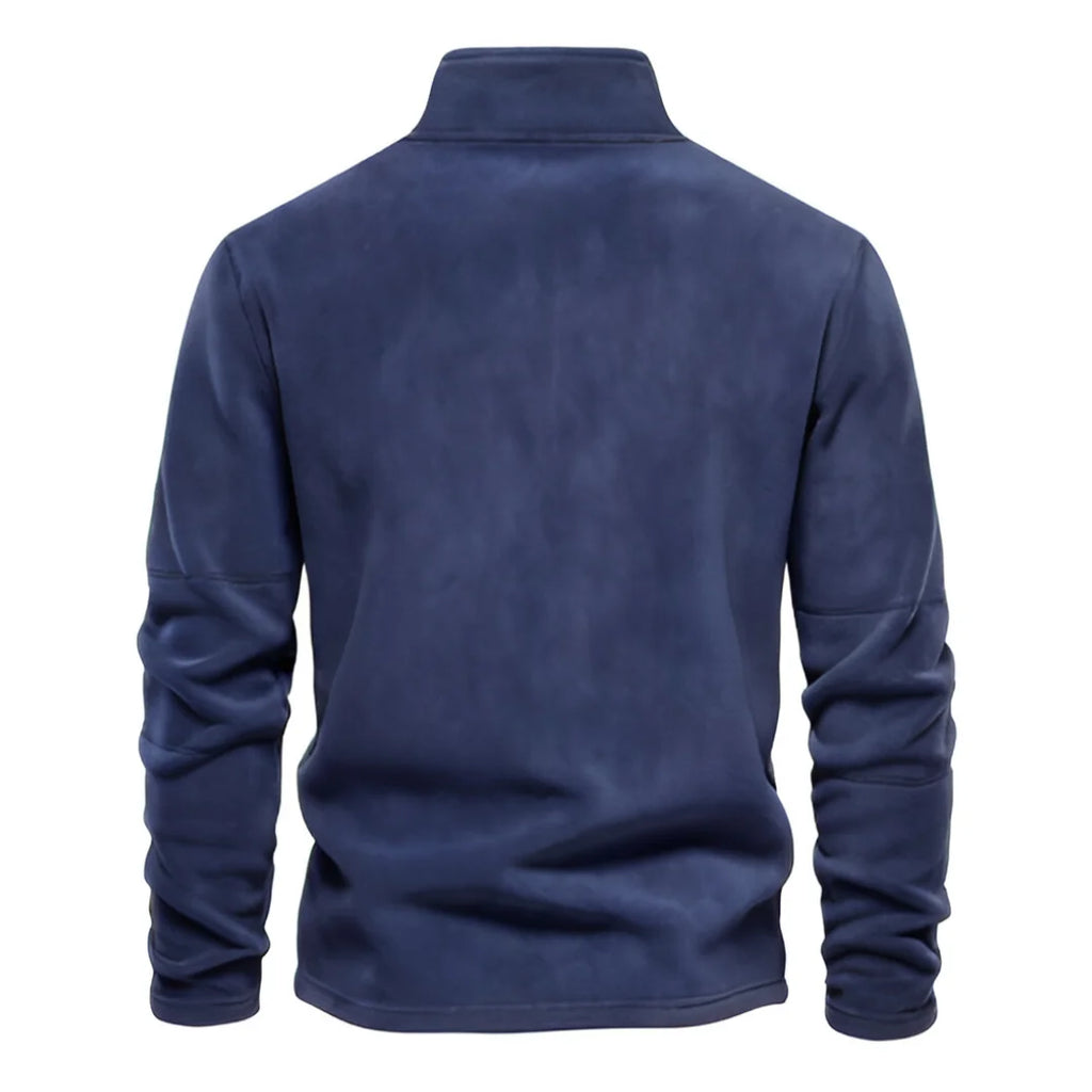 Men’s Fleece Jacket – Thick Warm Softshell Pullover Sweatshirt with Zipper Neck, Casual Winter Jacket