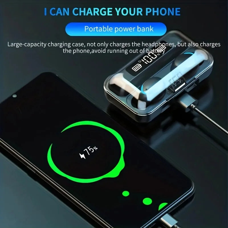 TWS Wireless Earbuds with LED Charging Display, Touch Control & Stereo Sound – Bluetooth In-Ear Headphones for iOS and Android