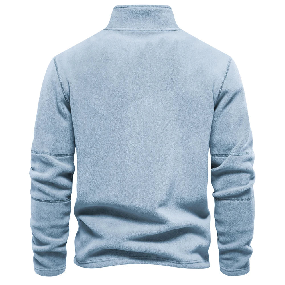 Men’s Fleece Jacket – Thick Warm Softshell Pullover Sweatshirt with Zipper Neck, Casual Winter Jacket