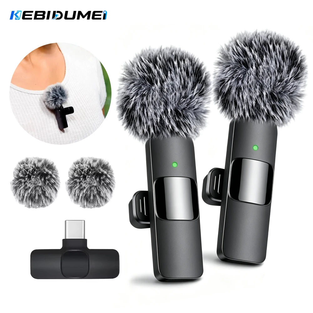Wireless Lavalier Microphone | Portable Audio Recording for iPhone, Android | Live Broadcast Gaming
