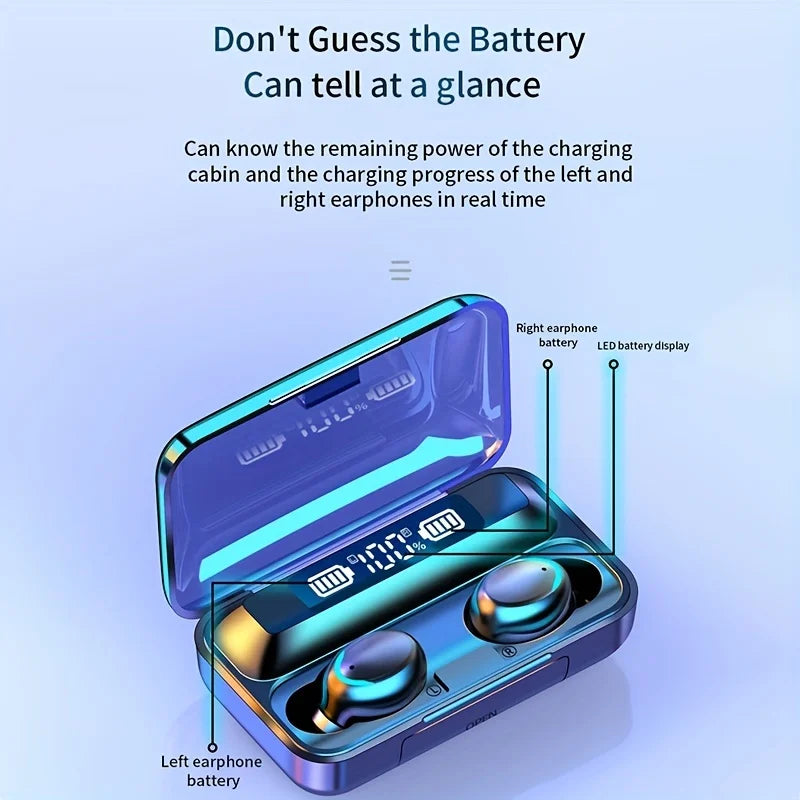 TWS Wireless Earbuds with LED Charging Display, Touch Control & Stereo Sound – Bluetooth In-Ear Headphones for iOS and Android