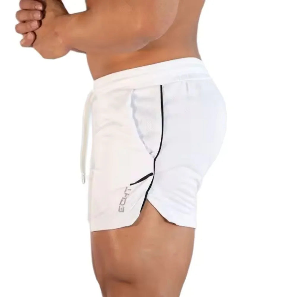 Mens Gym Training Shorts Men Sports Casual Clothing Fitness Workout Running Grid quick-drying compression Shorts Athletics
