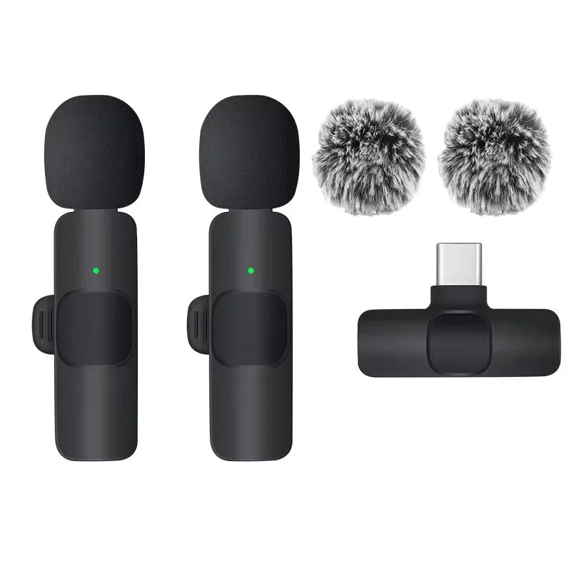 Wireless Lavalier Microphone | Portable Audio Recording for iPhone, Android | Live Broadcast Gaming