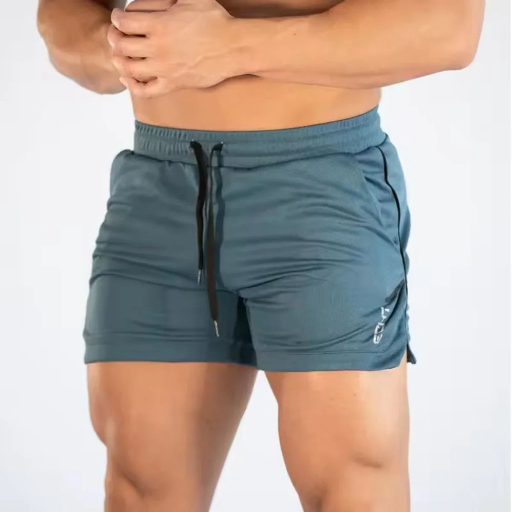 Mens Gym Training Shorts Men Sports Casual Clothing Fitness Workout Running Grid quick-drying compression Shorts Athletics