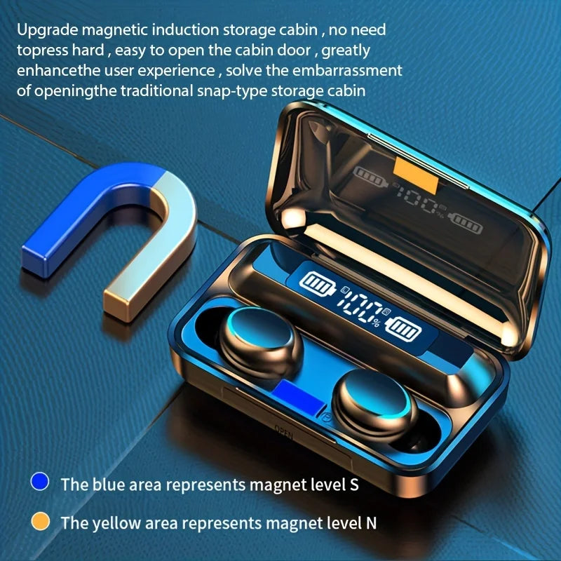 TWS Wireless Earbuds with LED Charging Display, Touch Control & Stereo Sound – Bluetooth In-Ear Headphones for iOS and Android