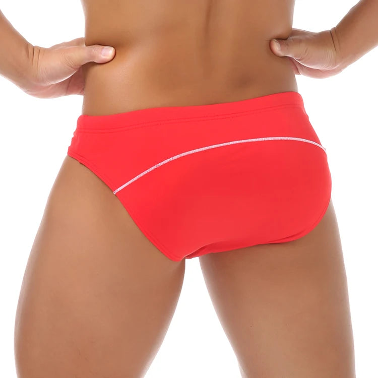 Men Swimming Briefs Drawstring Bathing Suit Shorts Summer Beaches Swimwear Comfortable Bulge Pouch Swim Trunks Pools Bathing