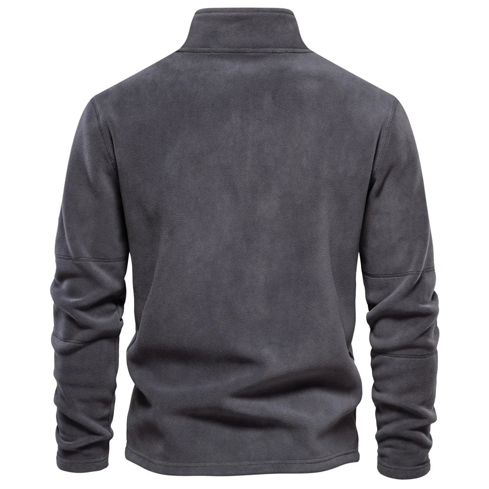 Men’s Fleece Jacket – Thick Warm Softshell Pullover Sweatshirt with Zipper Neck, Casual Winter Jacket