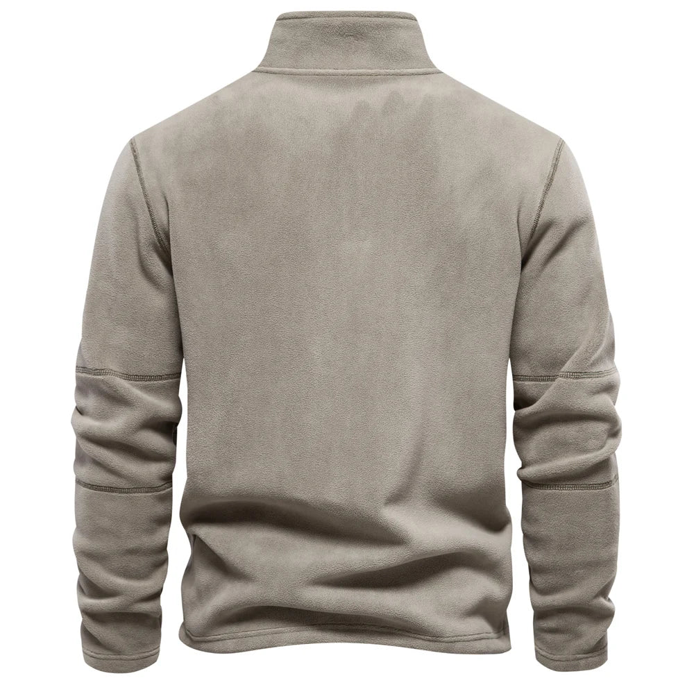 Men’s Fleece Jacket – Thick Warm Softshell Pullover Sweatshirt with Zipper Neck, Casual Winter Jacket