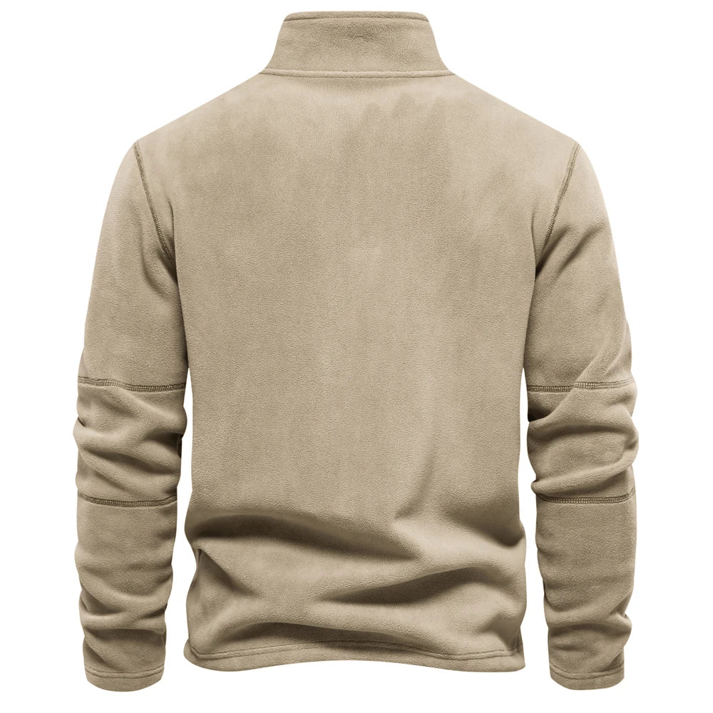 Men’s Fleece Jacket – Thick Warm Softshell Pullover Sweatshirt with Zipper Neck, Casual Winter Jacket
