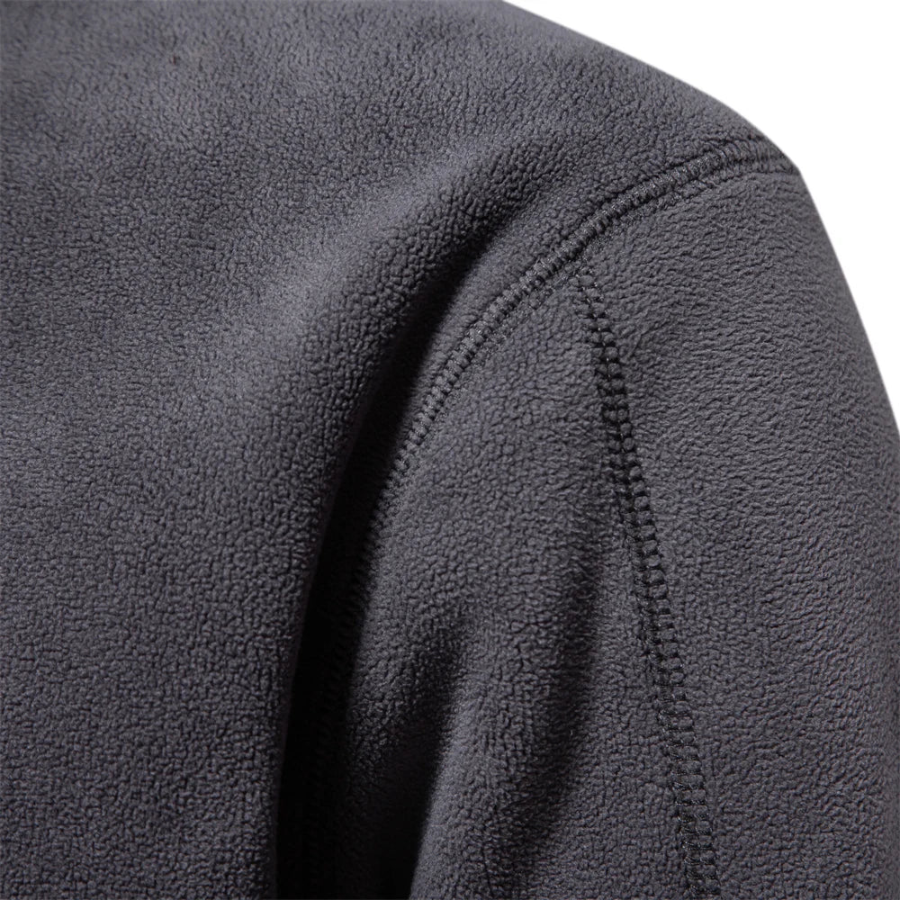 Men’s Fleece Jacket – Thick Warm Softshell Pullover Sweatshirt with Zipper Neck, Casual Winter Jacket