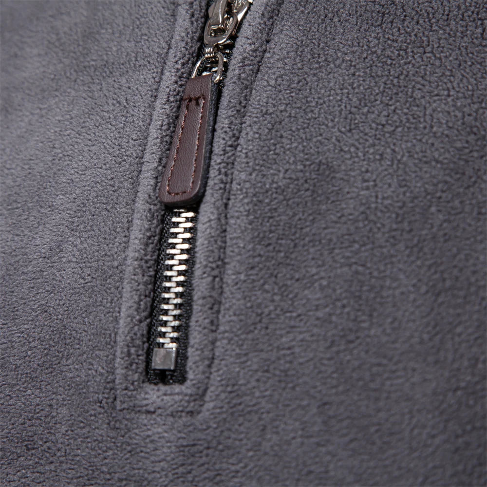 Men’s Fleece Jacket – Thick Warm Softshell Pullover Sweatshirt with Zipper Neck, Casual Winter Jacket