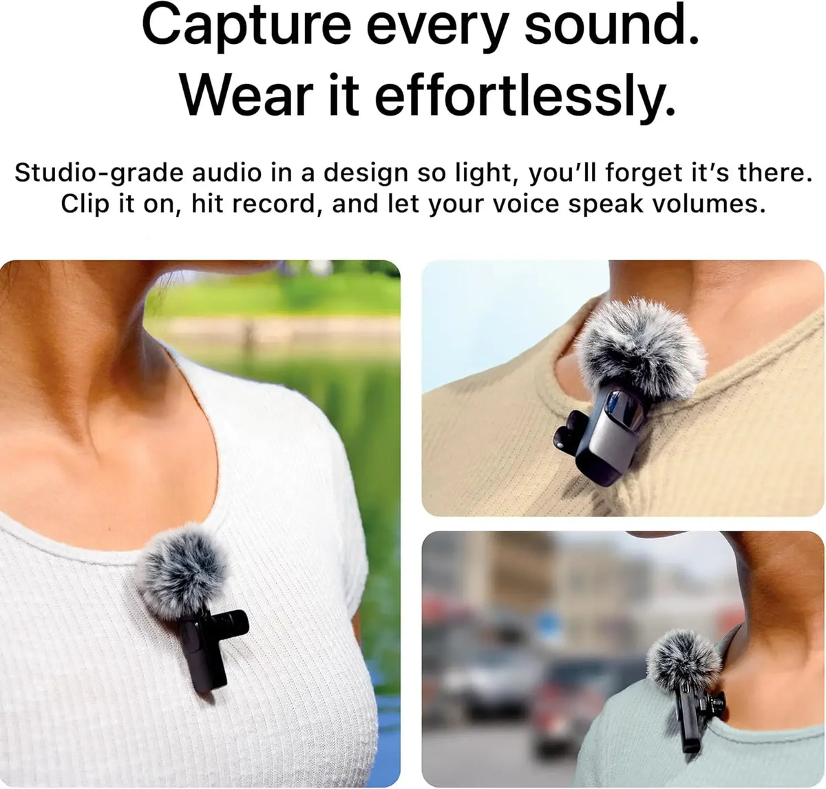 Wireless Lavalier Microphone | Portable Audio Recording for iPhone, Android | Live Broadcast Gaming