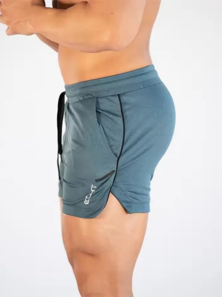 Mens Gym Training Shorts Men Sports Casual Clothing Fitness Workout Running Grid quick-drying compression Shorts Athletics