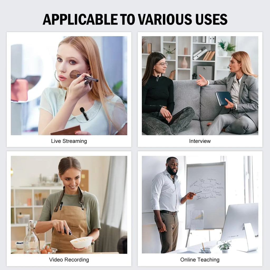 Wireless Lavalier Microphone | Portable Audio Recording for iPhone, Android | Live Broadcast Gaming