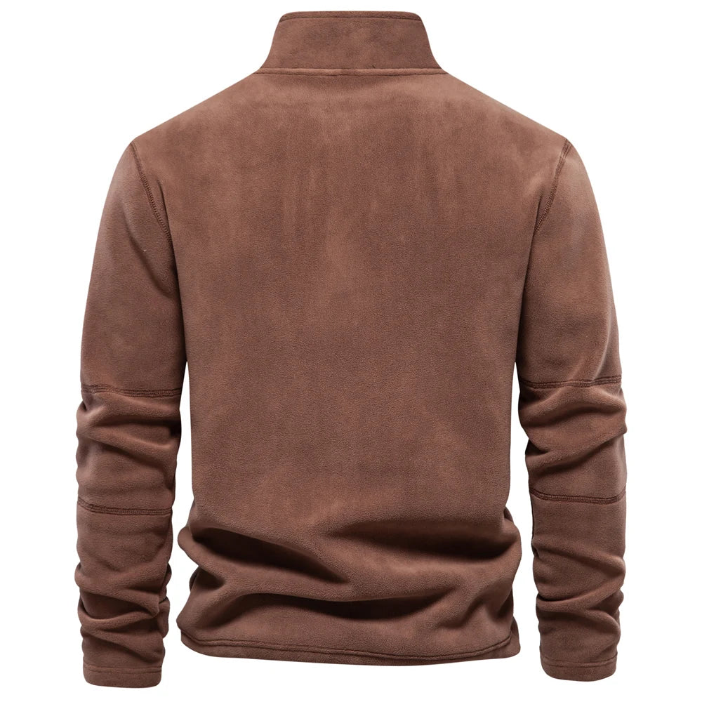 Men’s Fleece Jacket – Thick Warm Softshell Pullover Sweatshirt with Zipper Neck, Casual Winter Jacket