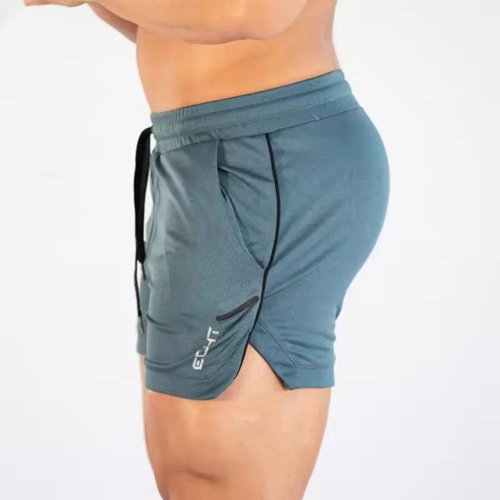 Mens Gym Training Shorts Men Sports Casual Clothing Fitness Workout Running Grid quick-drying compression Shorts Athletics