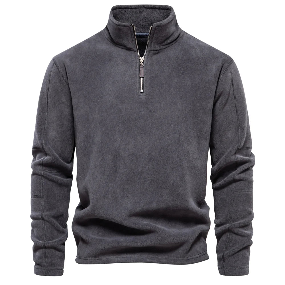 Men’s Fleece Jacket – Thick Warm Softshell Pullover Sweatshirt with Zipper Neck, Casual Winter Jacket