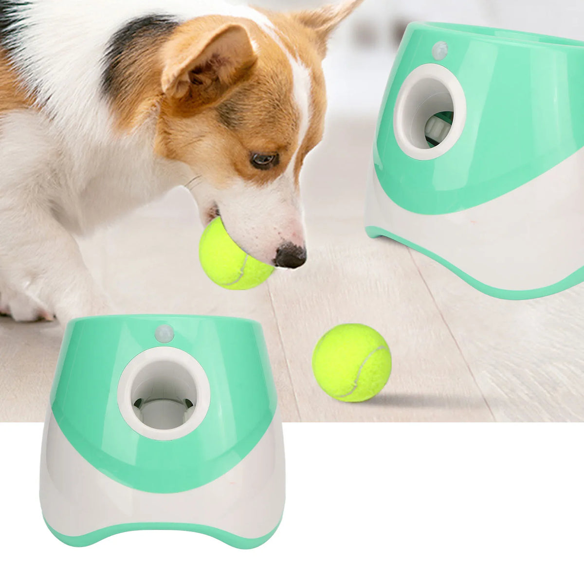 Lanzador automático de pelotas para perros, lanzador de pelotas recargable, juguete interactivo para mascotas con 3 modos, para interiores y exteriores