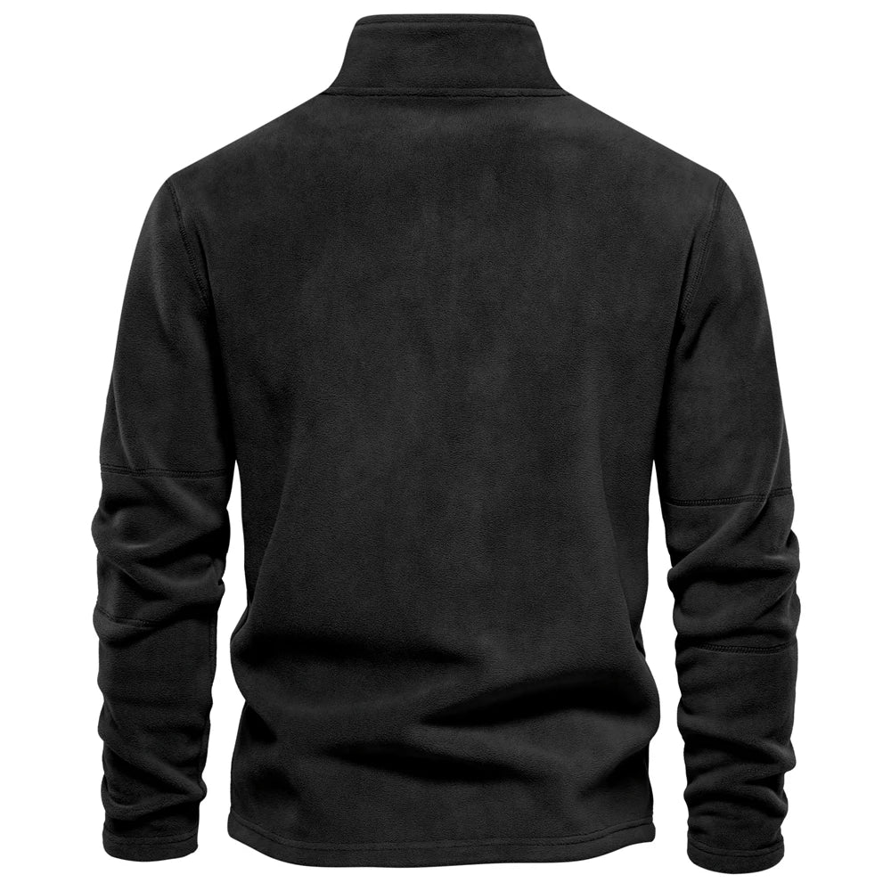 Men’s Fleece Jacket – Thick Warm Softshell Pullover Sweatshirt with Zipper Neck, Casual Winter Jacket
