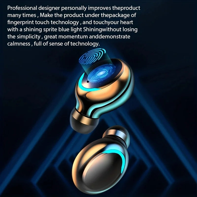 TWS Wireless Earbuds with LED Charging Display, Touch Control & Stereo Sound – Bluetooth In-Ear Headphones for iOS and Android