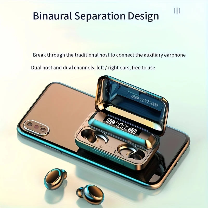 TWS Wireless Earbuds with LED Charging Display, Touch Control & Stereo Sound – Bluetooth In-Ear Headphones for iOS and Android